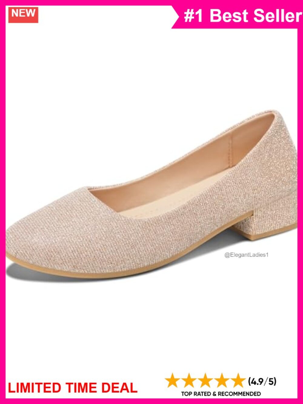 Low Block Chunky Heel Round Toe Textile Pumps Office Dress Shoes